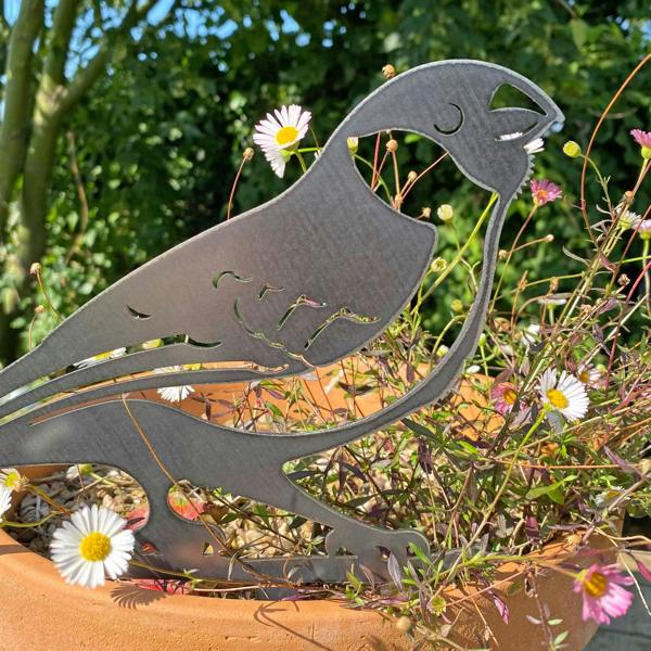 Ferncrest Trading Steel Bullfinch Bird Silhouette Garden Stake Ornament