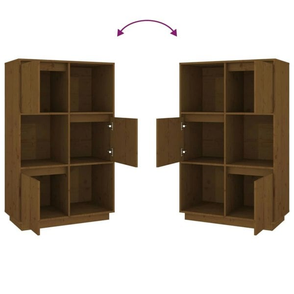 Berkfield Highboard Honey Brown 74x35x117 cm Solid Wood Pine