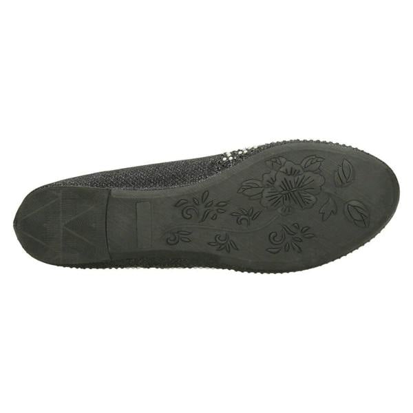 Spot On Ladies Spot On Diamante Bead Ballerinas F80385