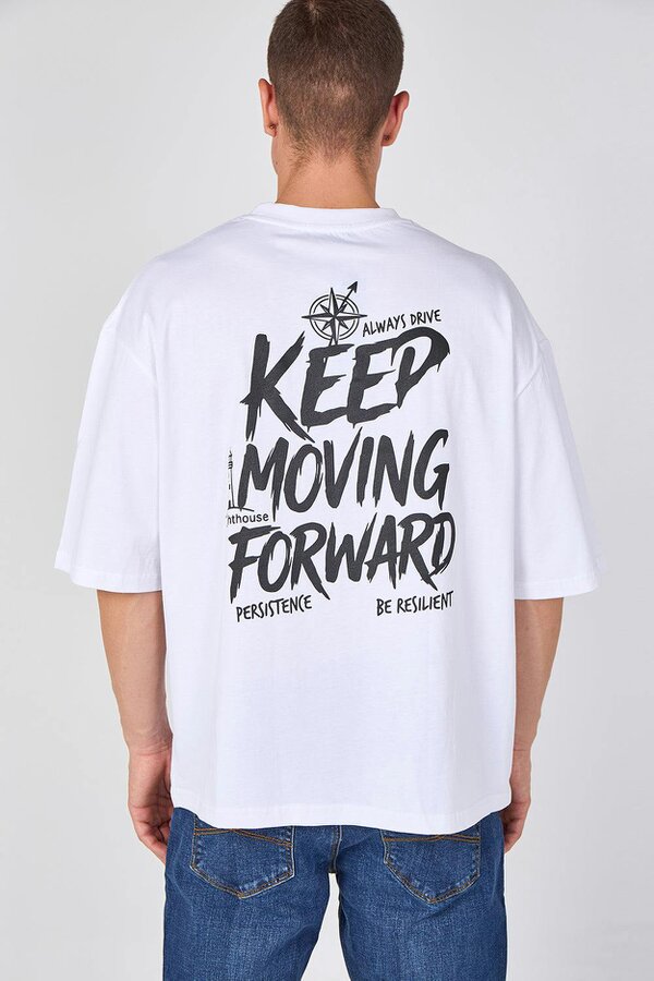 Elaina Fashion Heavyweight Oversized Graphic T-Shirt - White