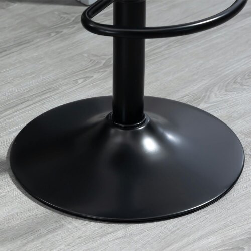 Wyld Haus Falani Set Of 2 Black Faux Leather Adjustable Bar Chairs With Armrests
