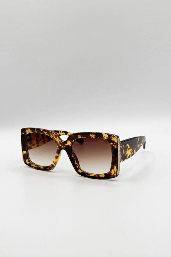 SVNX Oversized Square Sunglasses in Tortoiseshell