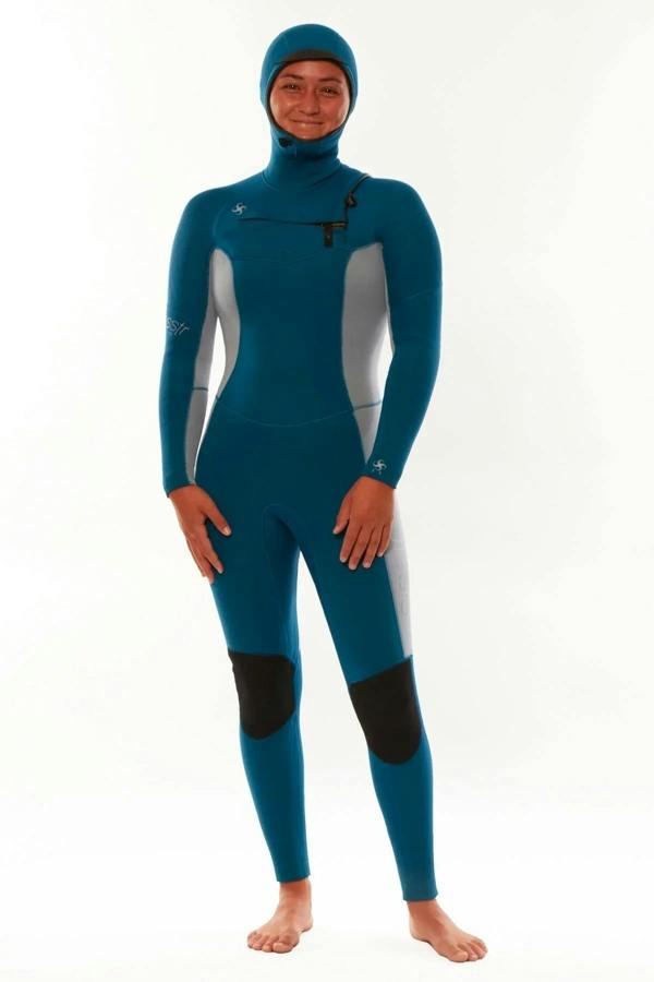 Sisstrevolution My seas 5/4 Hooded Chest Zip Full Wetsuits - laguna