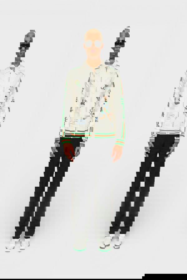 Casablanca Le Jeu Intarsia Knit Jacket White