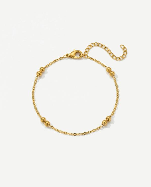 Elk & Bloom 14K Gold Double Beaded Satellite Chain Bracelet