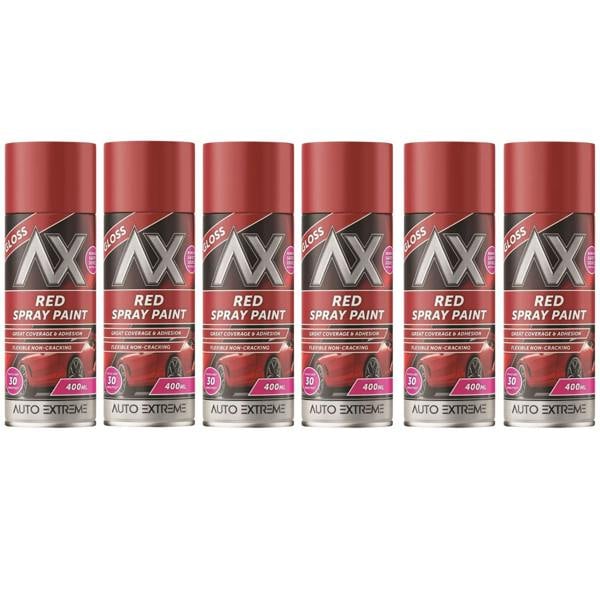 Auto Extreme 6X Auto Extreme Red Gloss Spray Paint 400ml