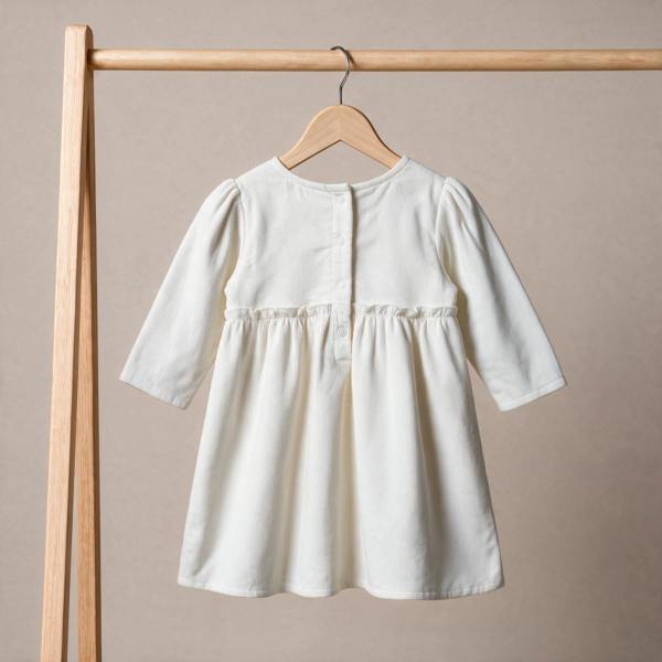 Girls White Single Dress