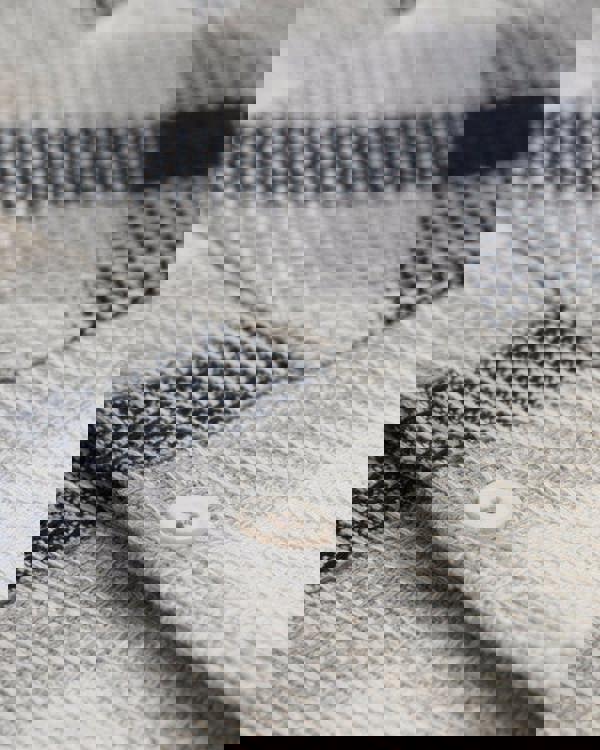 Larsson & Co Cream With Navy Check Textured Overshirt