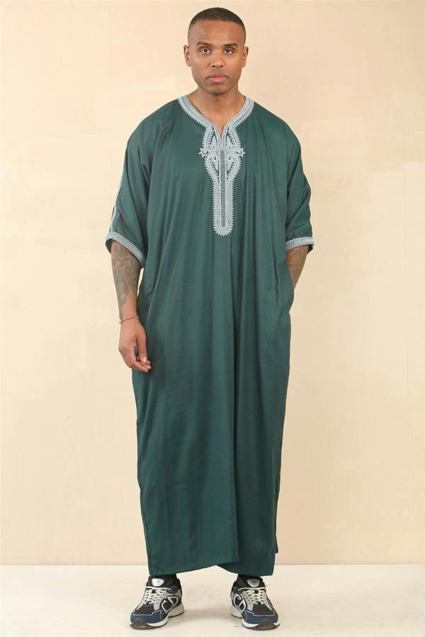 Infinity Leather Men's Moroccan Thobe Jubba Robe Eid Djellaba Gandoura