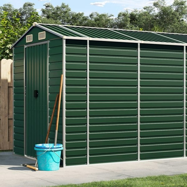 Berkfield Garden Shed Green 191x980x198 cm Galvanised Steel