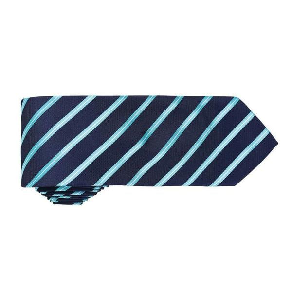 Premier Mens Stripe Tie - Navy/Turquoise
