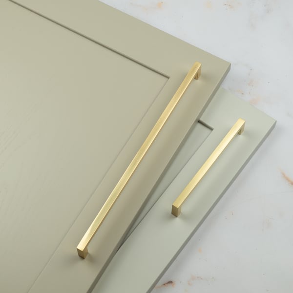 Handle & Home Satin Brass Square Handles