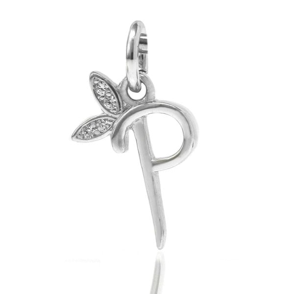 Say It With Winged Initial Charm - Sterling Silver