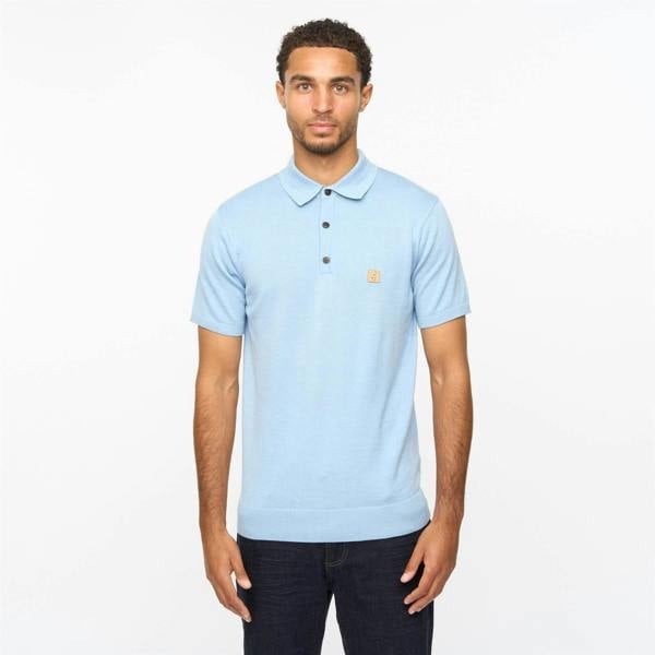 Gabicci V55GK04 Mens Jackson Short Sleeve Plain Knitted Three Button Polo Gabicci Vintage - ICEBERG