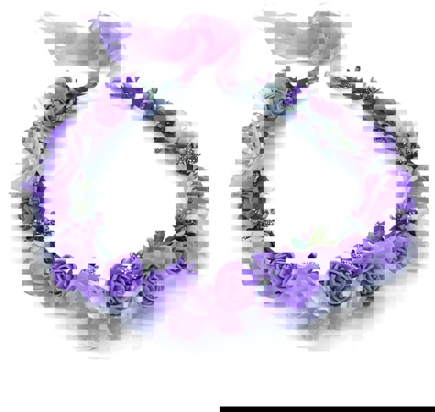 Purple and Lilac Rosettes Head Garland - UK Flower Girl Boutique