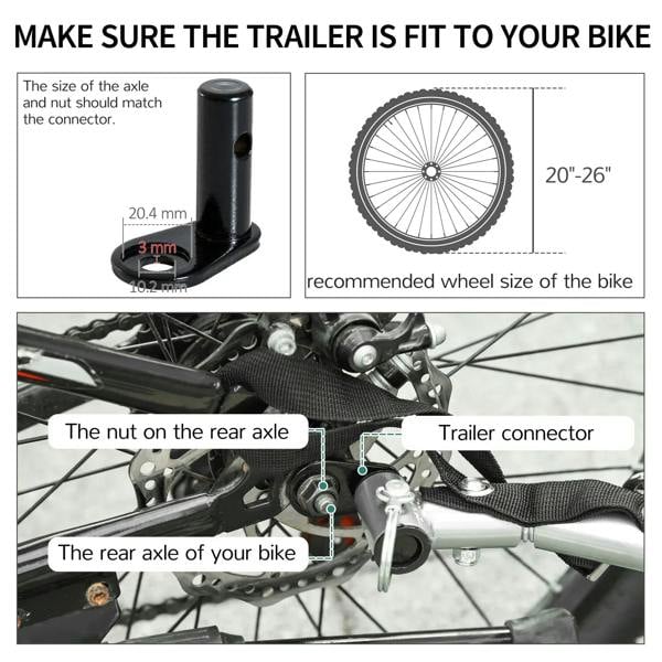 Two-wheel cargo trailer with yellow roof and black fabric cover, tow connector attachment