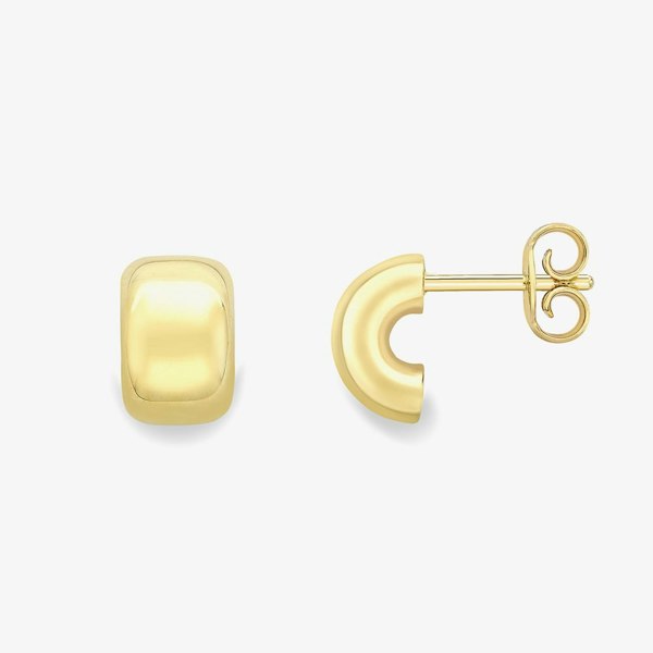 T. H. Baker 9ct Yellow Gold Half Hoop Stud Earrings 120525147609