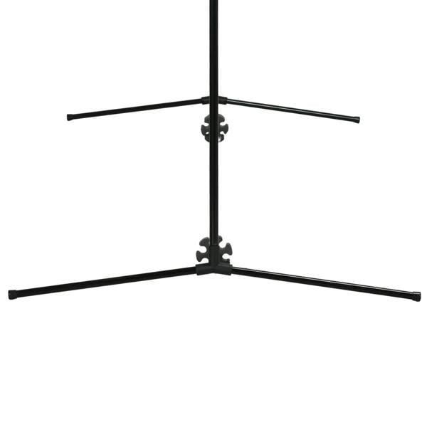 Height-adjustable net stand with black crossbar frame and center support