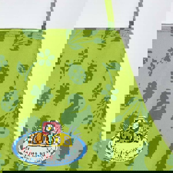 HOMESCAPES Children's Gardening Apron with Green Floral Design