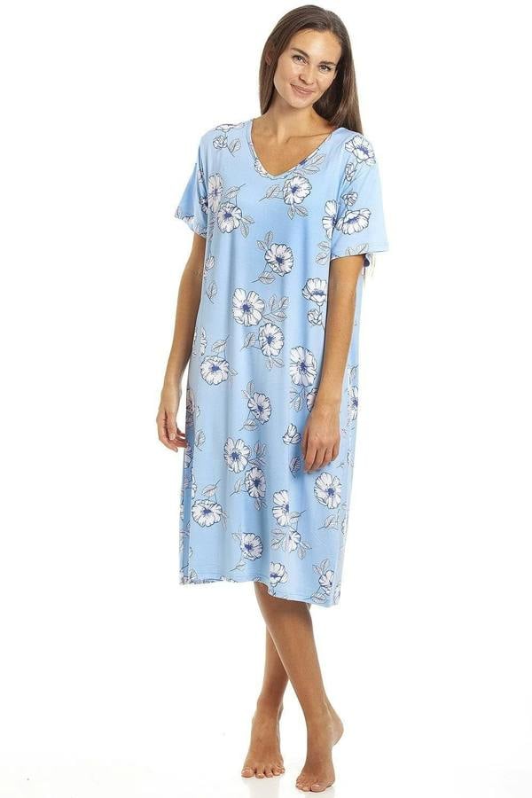 Womens Short Sleeve Knee Length Nightdress