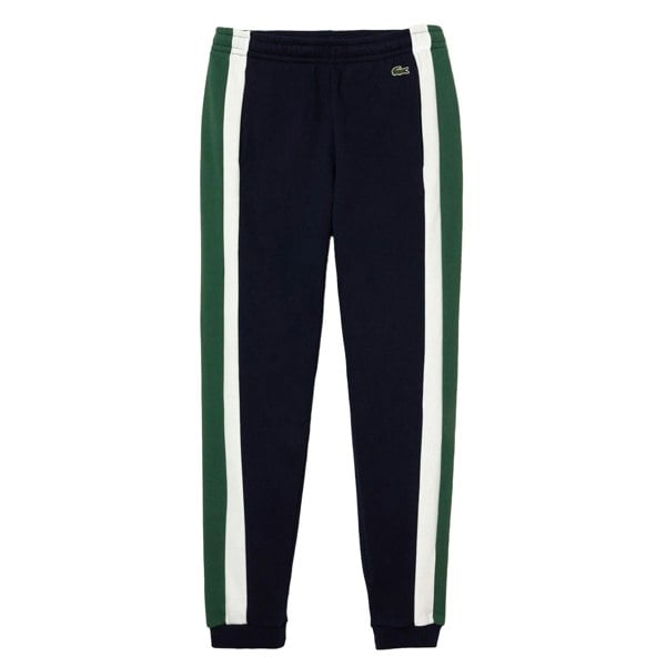 Lacoste Mens Brushed Fleece Cut & Sew Jogging Bottoms - Dark Blue/Green/White