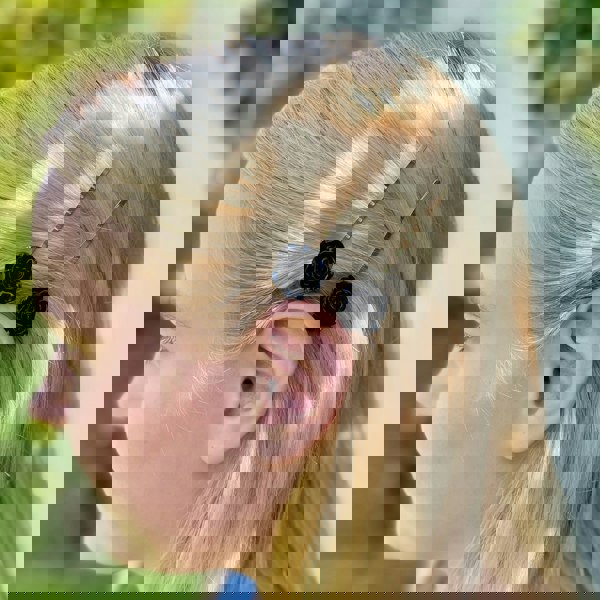 Black slides rose hair clips hair down