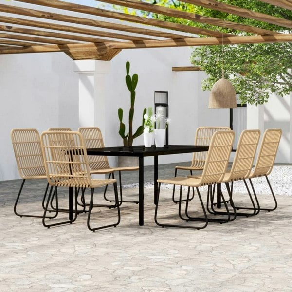 Berkfield 9 Piece Garden Dining Set Oak