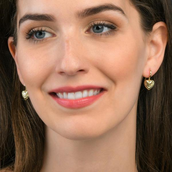 namana Gold Plated 925 Saterling Silver Heart Drop Earrings for Women