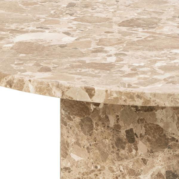 Wyld Haus Bremen Brown Marble Round Coffee Table Hexagon Base