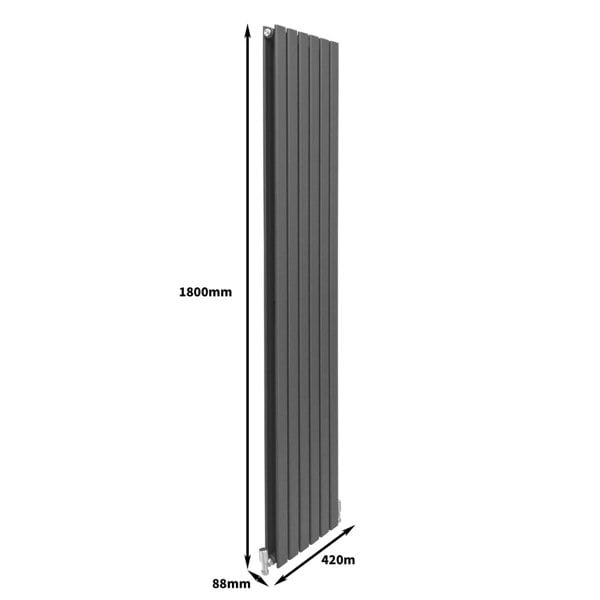 Designer Flat Panel Radiator - Anthracite Grey (1800mm x 420mm)