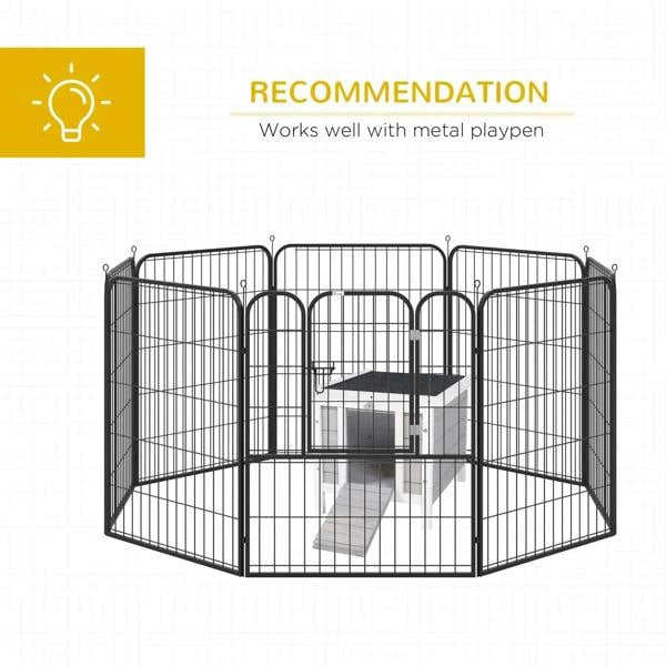 Black wire playpen enclosure with central doorway for small animals