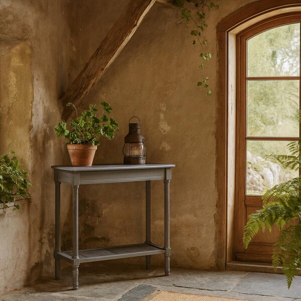 Wyld Haus Laurelbrook Console Table Rattan Bottom Shelf