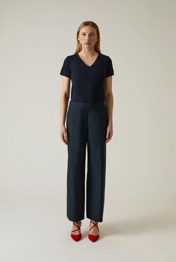 James Lakeland Cotton Navy Trousers