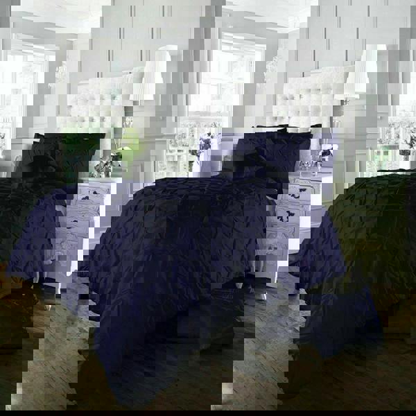 Smart Living Alford Duvet Cover and Pillowcase Set - Navy