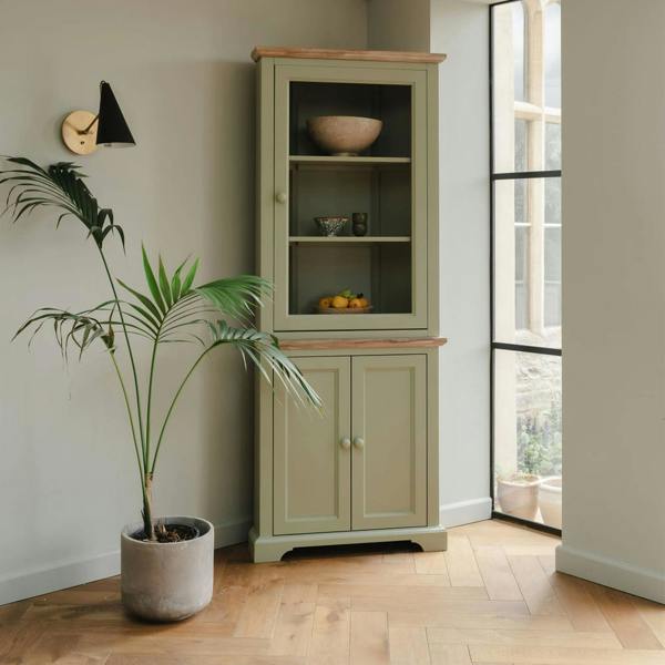 Statement Furniture Florence Corner Display Cabinet, Glass Door Assembled Dresser
