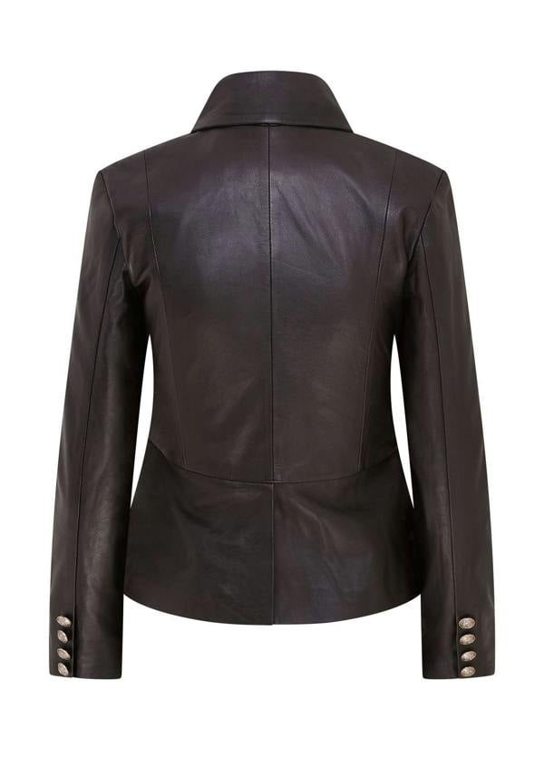Infinity Leather Womens Gothic Mid-Length Edwardian Leather Jacket - Sandvika