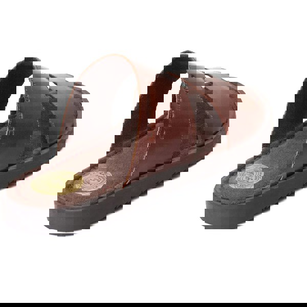 Base London Maven Leather Men's Burnt Brown Sandals