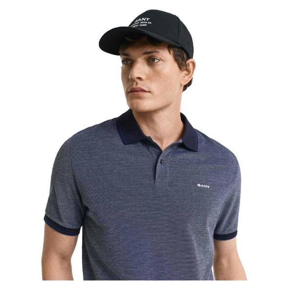 Gant Mens Regular Short-Sleeved Polo Shirt - Blue - 