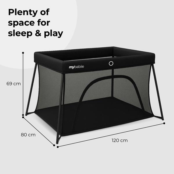 My Babiie MBTC2 Air-Light 2-in-1 Travel Cot - Black