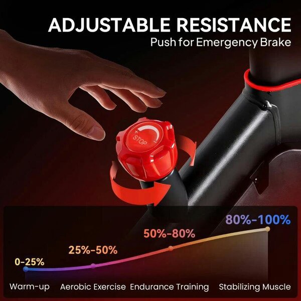 Exercise Bike, Stationary Bike with Adjustable Magnetic Resistance, Indoor Cycling Equipment with LCD Display