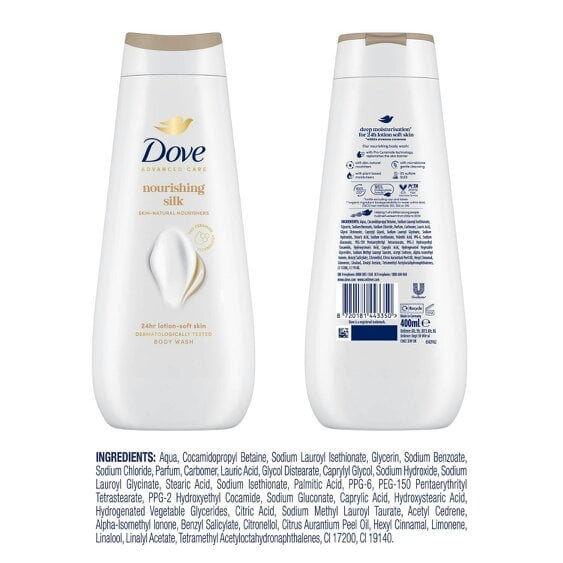 Dove Advanced Care Nourishing Silk Body Wash 24H Renewing Micromoisture, 400ml