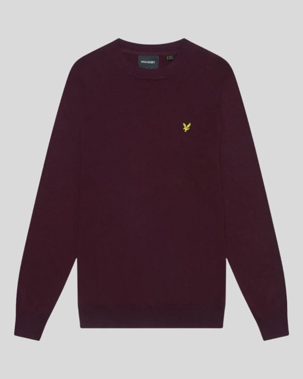 Lyle & Scott Cotton Merino Pull-over Jumper - Burgundy