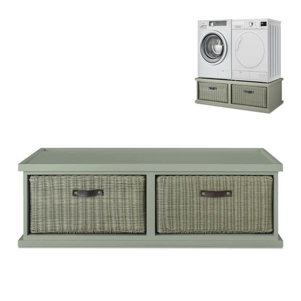 Statement Furniture Tetbury Washing Machine and Dryer Stand, Double Appliance Pedestal with Storage