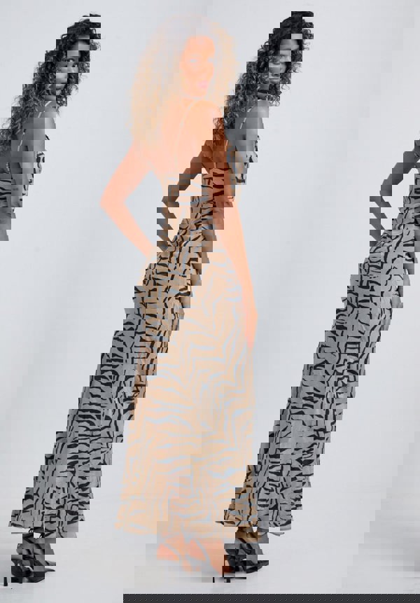 Roxy Tiger Maxi Dress in Brown