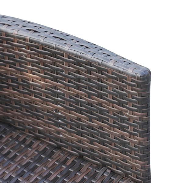 Brown woven rattan corner detail with rounded weave pattern