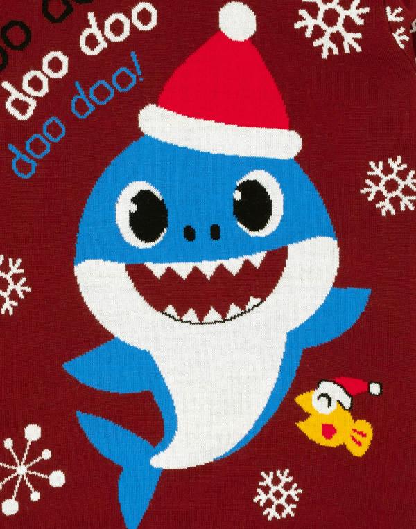 Baby Shark Mens Red Daddy Shark Christmas Jumper