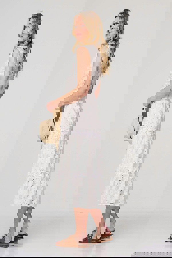 White | Broderie Anglaise Tiered Dress