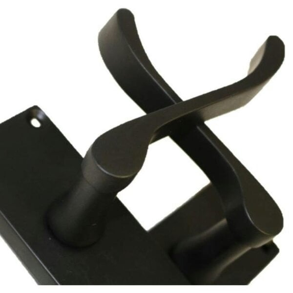 EDH Door Hardware Matt Black Victorian Scroll Door Handles on Backplate – Handle Only or Handle + Tubular Latch – 150mm x 42mm