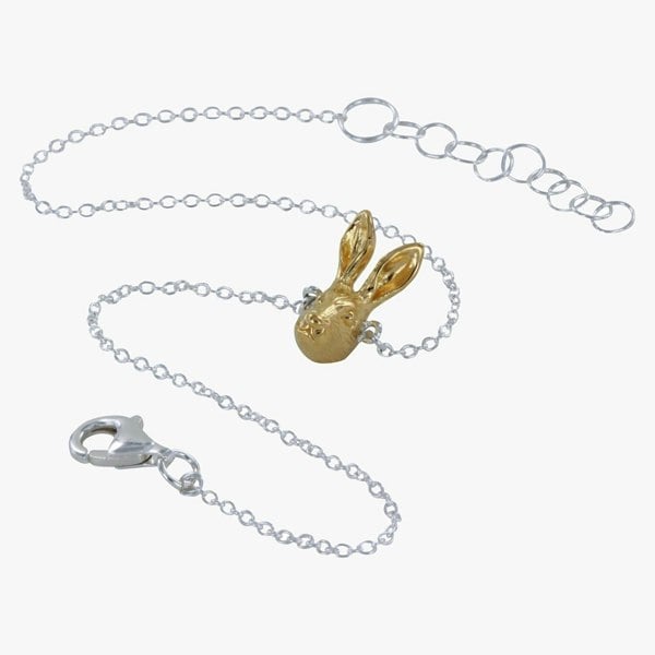 Hare Mask Sterling Silver Adjustable Bracelet - Reeves & Reeves