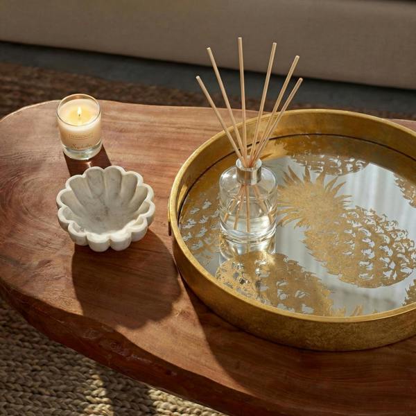 Maison des Cadeaux Elegant Gold Pineapple Mirrored Tray